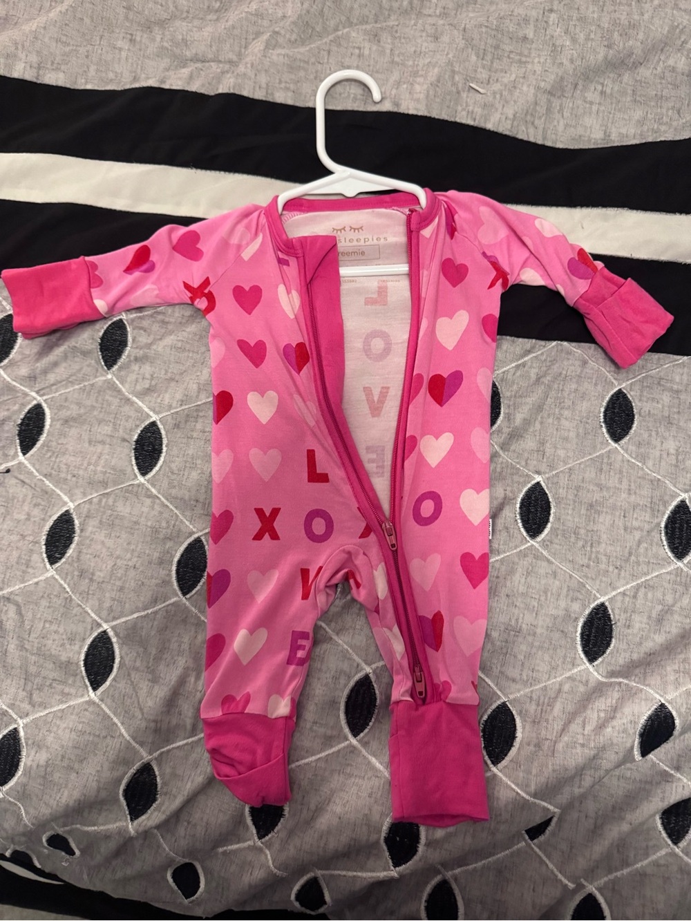 Little Sleepies Pink Hearts & Love Print